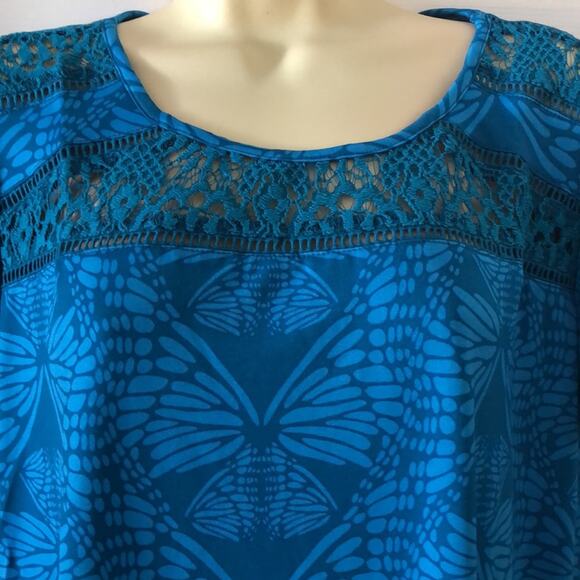 Antthony Originals 2pc Knit Top & Pants Woman Size Small Print Top Lace Inset - Picture 3 of 14